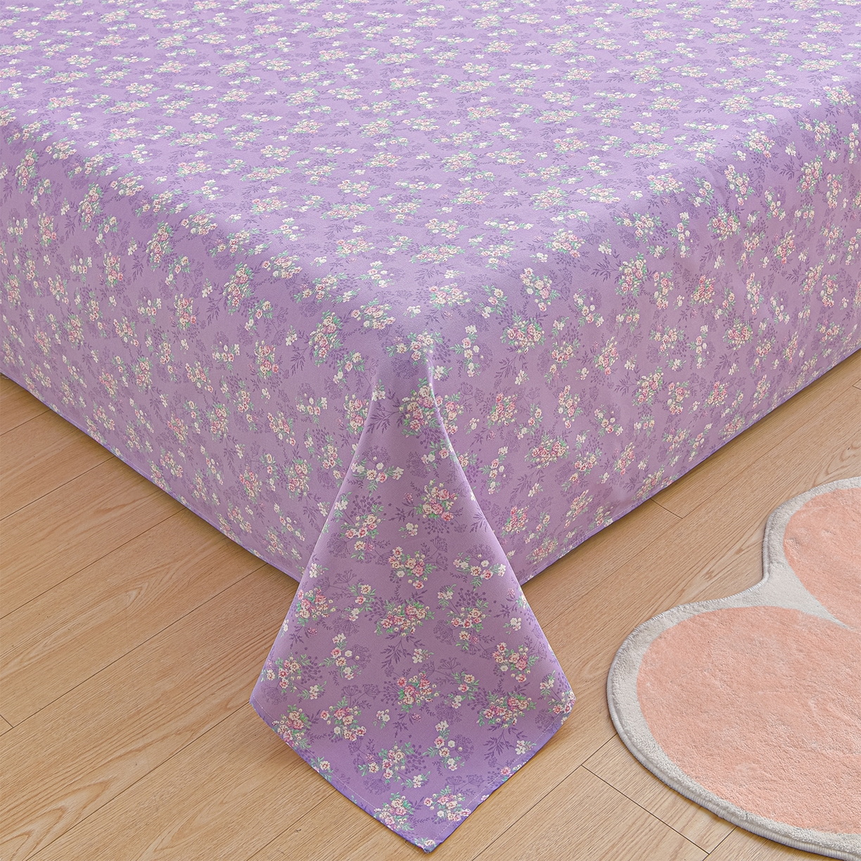 91家纺网 家纺一手货源 找家纺 曼尼 2026新款亲肤舒适原棉老粗布床单凉席三件套 紫罗兰