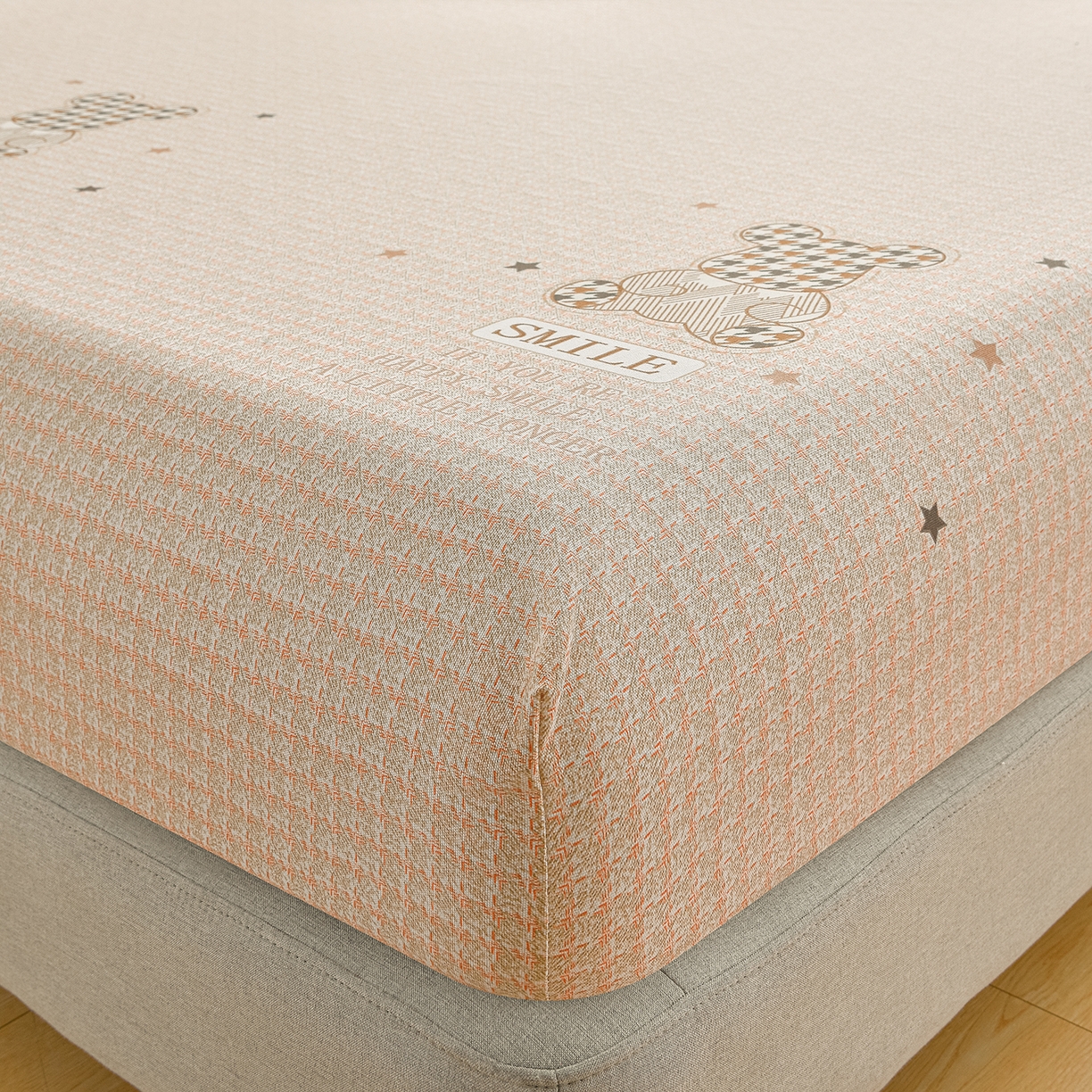 91家纺网 家纺一手货源 找家纺 曼尼 2026新款亲肤舒适原棉老粗布床单凉席三件套 暴力熊