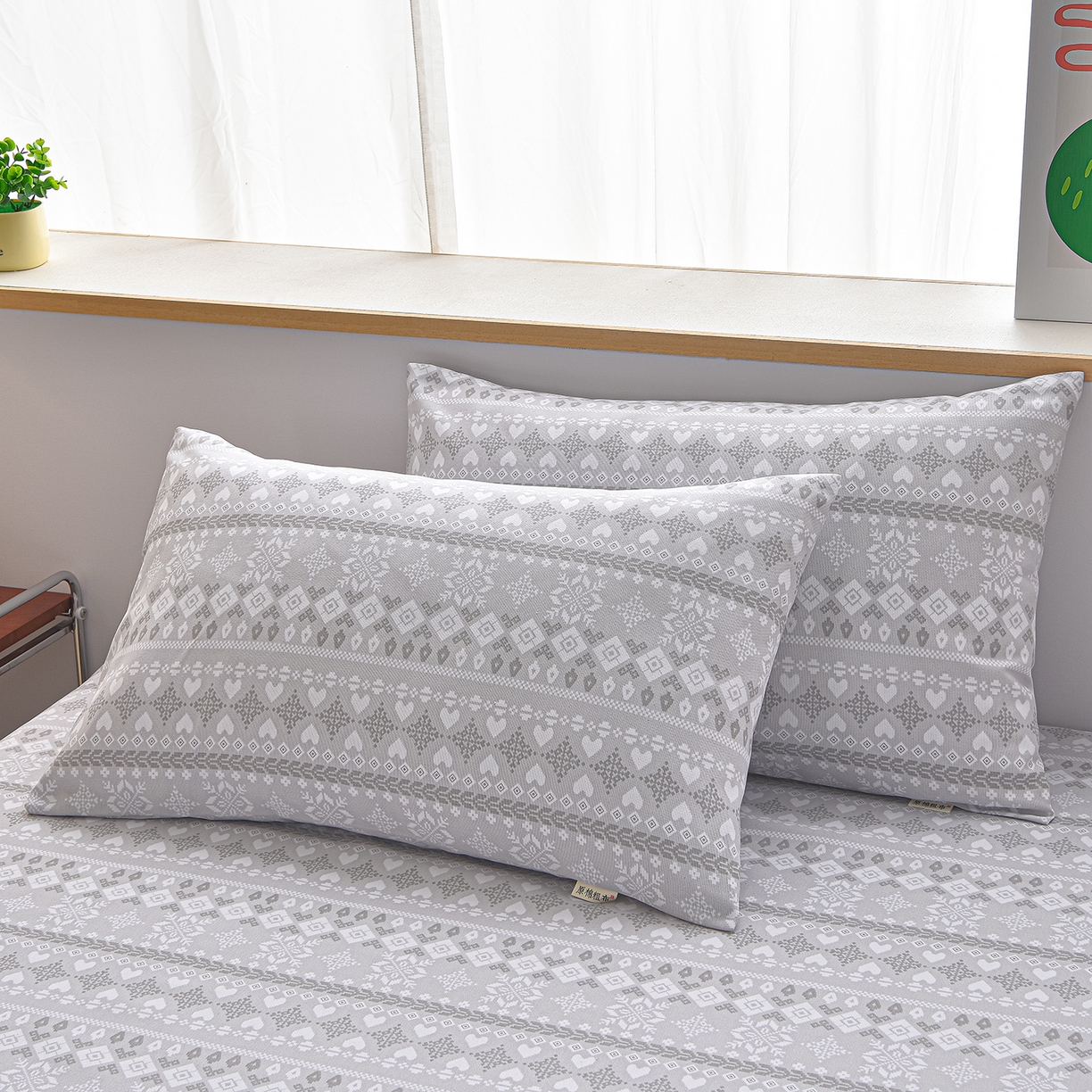 91家纺网 家纺一手货源 找家纺 曼尼 2026新款亲肤舒适原棉老粗布床单凉席三件套 波西米亚