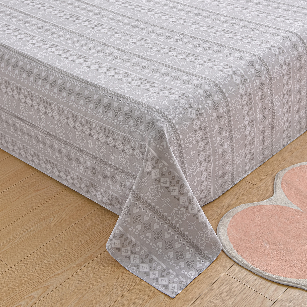 91家纺网 家纺一手货源 找家纺 曼尼 2026新款亲肤舒适原棉老粗布床单凉席三件套 波西米亚