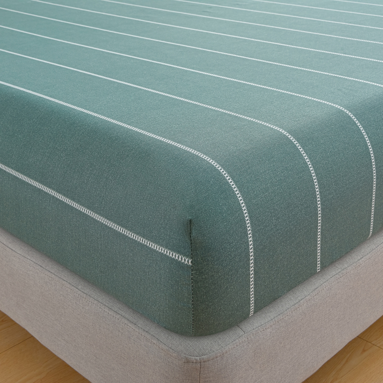 91家纺网 家纺一手货源 找家纺 曼尼 2026新款亲肤舒适原棉老粗布床单凉席三件套 初见