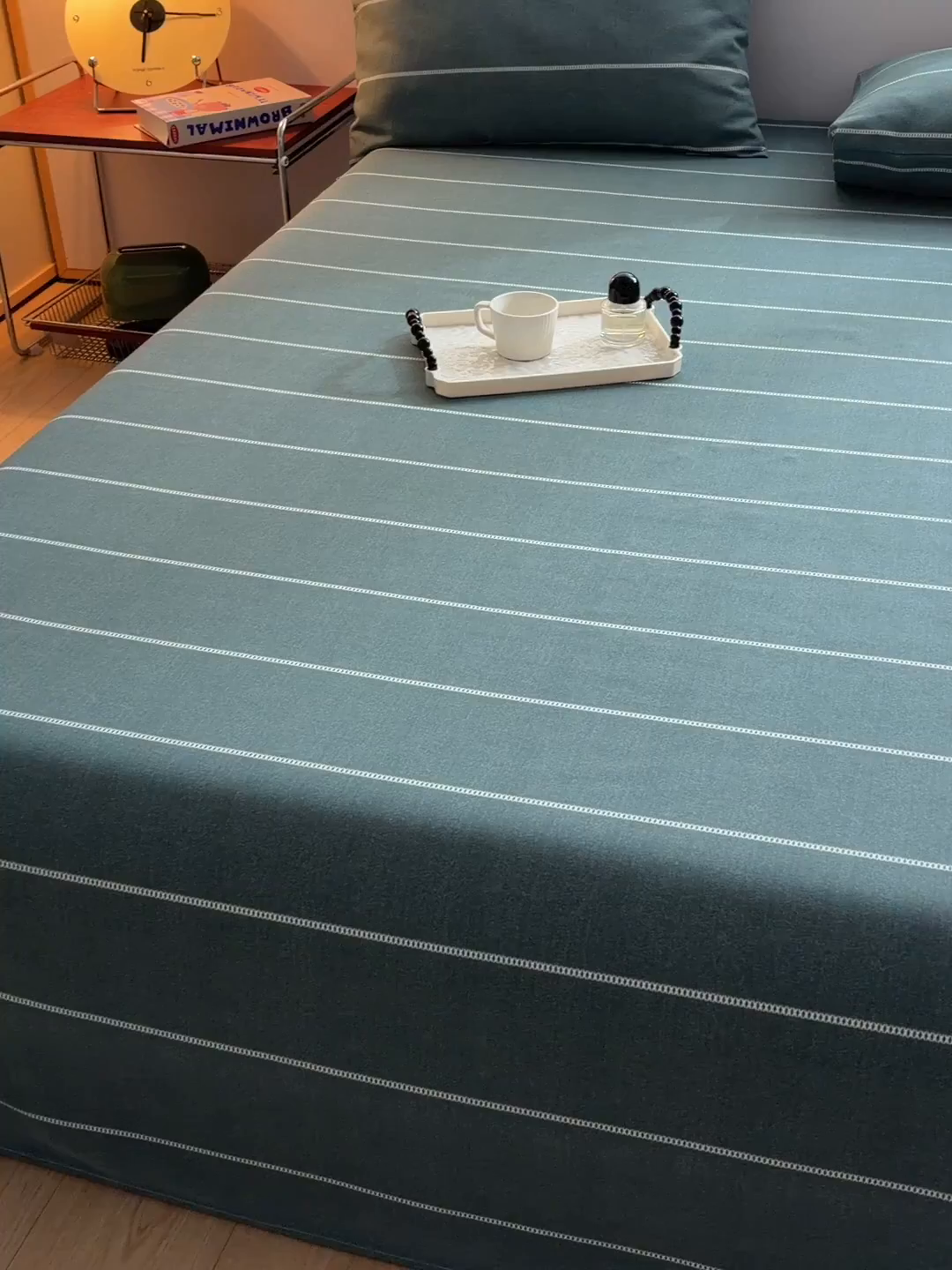 91家纺网 家纺一手货源 找家纺 曼尼 2026新款亲肤舒适原棉老粗布床单凉席三件套 初见