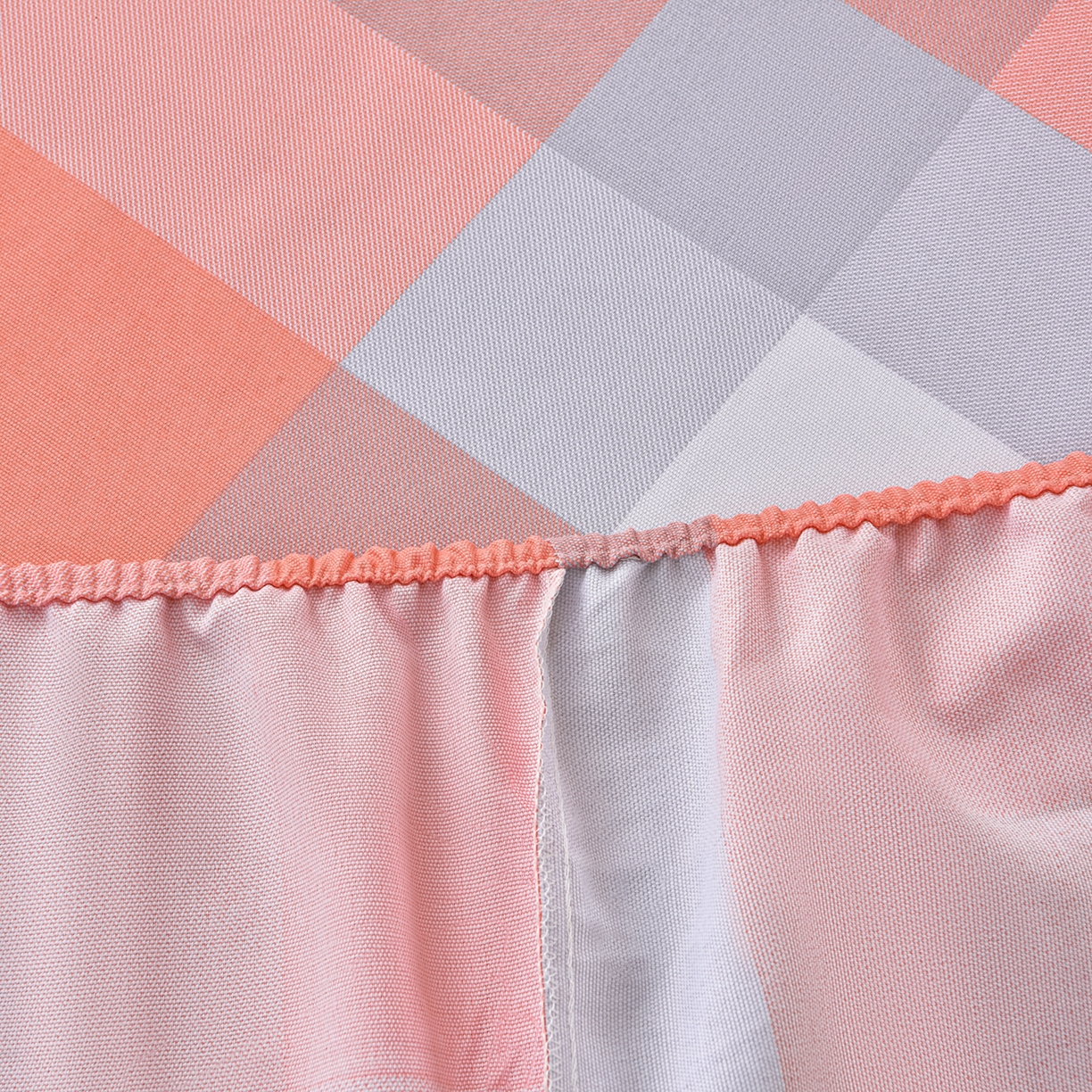 91家纺网 家纺一手货源 找家纺 曼尼 2026新款亲肤舒适原棉老粗布床单凉席三件套 粉大格