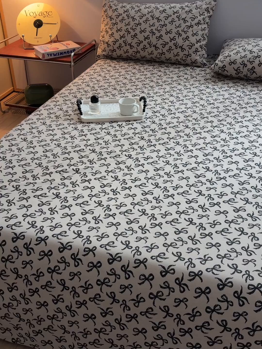 91家纺网 家纺一手货源 找家纺 曼尼 2026新款亲肤舒适原棉老粗布床单凉席三件套 蝴蝶结