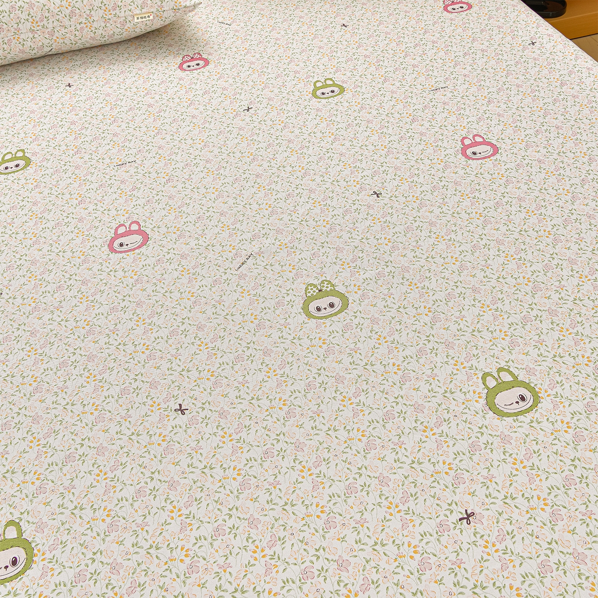 91家纺网 家纺一手货源 找家纺 曼尼 2026新款亲肤舒适原棉老粗布床单凉席三件套 拉布布