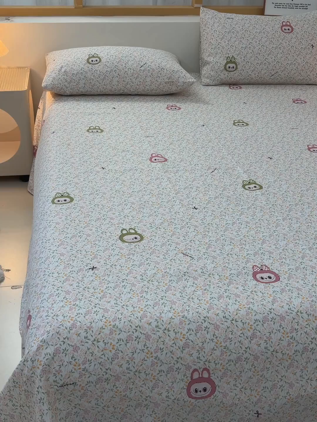 91家纺网 家纺一手货源 找家纺 曼尼 2026新款亲肤舒适原棉老粗布床单凉席三件套 拉布布