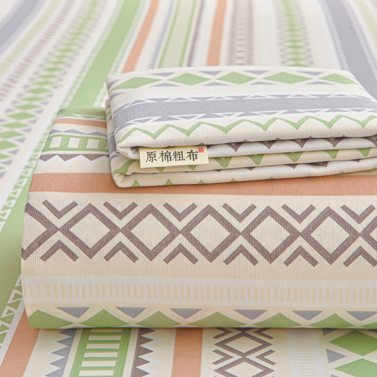 曼尼 2026新款亲肤舒适原棉老粗布床单凉席三件套 罗马假日