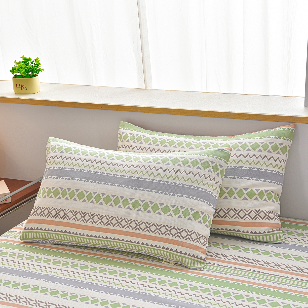 91家纺网 家纺一手货源 找家纺 曼尼 2026新款亲肤舒适原棉老粗布床单凉席三件套 罗马假日