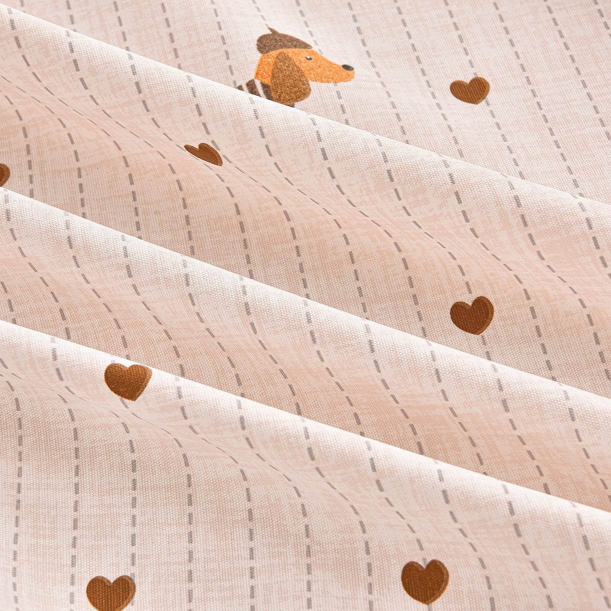 91家纺网 家纺一手货源 找家纺 曼尼 2026新款亲肤舒适原棉老粗布床单凉席三件套 萌萌狗