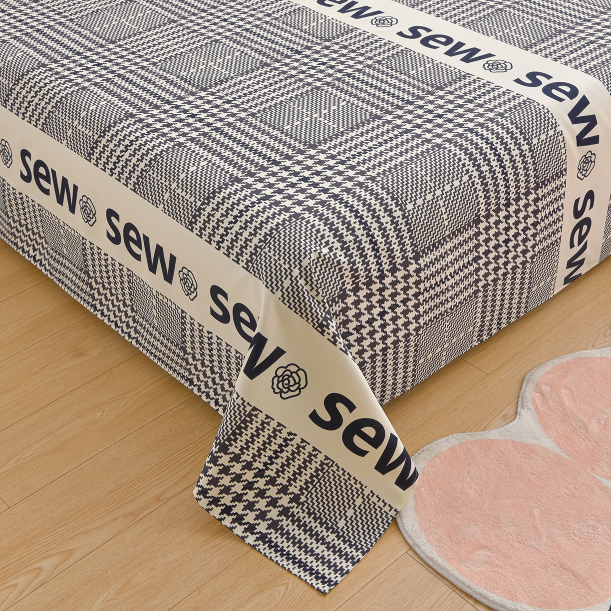 91家纺网 家纺一手货源 找家纺 曼尼 2026新款亲肤舒适原棉老粗布床单凉席三件套 米兰