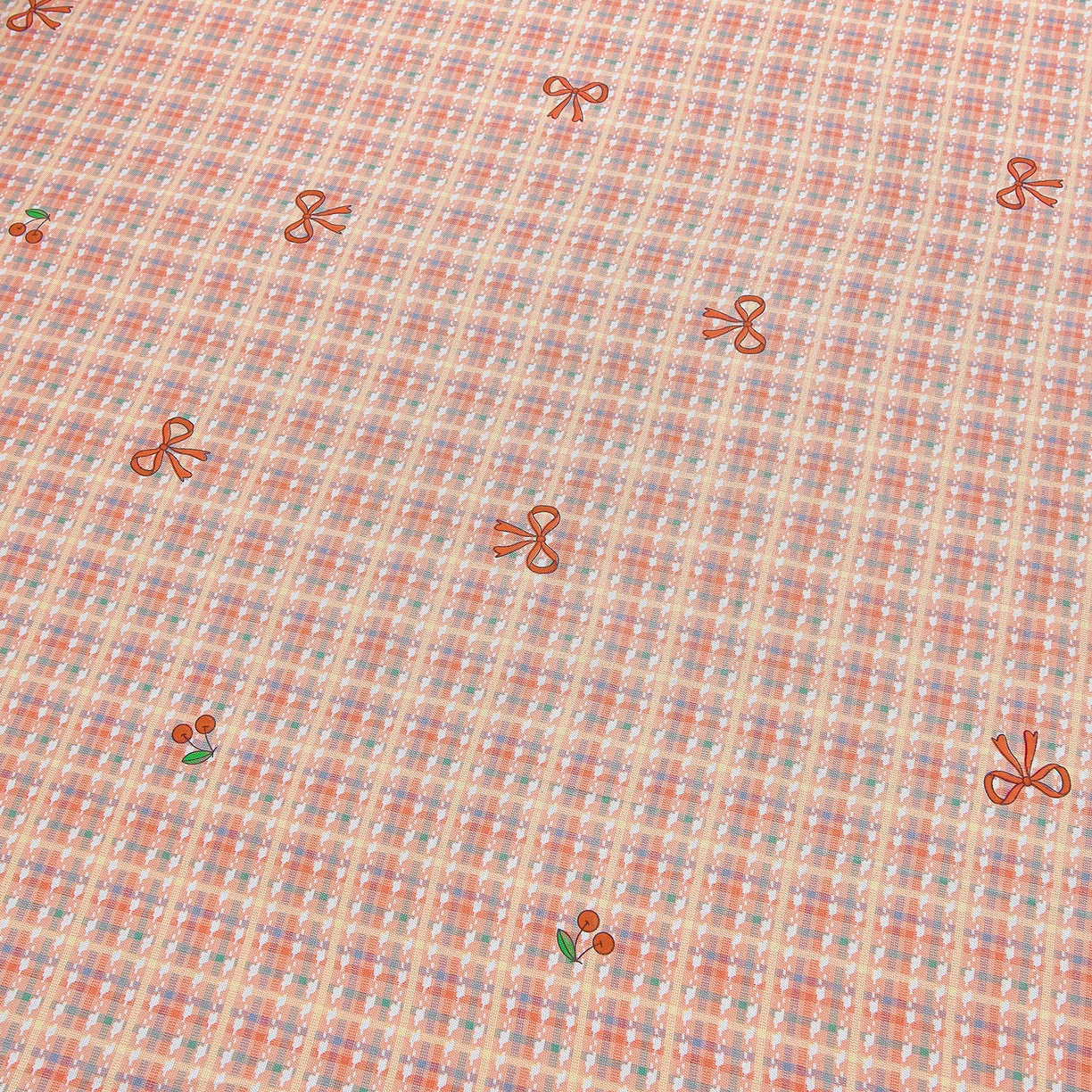 91家纺网 家纺一手货源 找家纺 曼尼 2026新款亲肤舒适原棉老粗布床单凉席三件套 小粉格