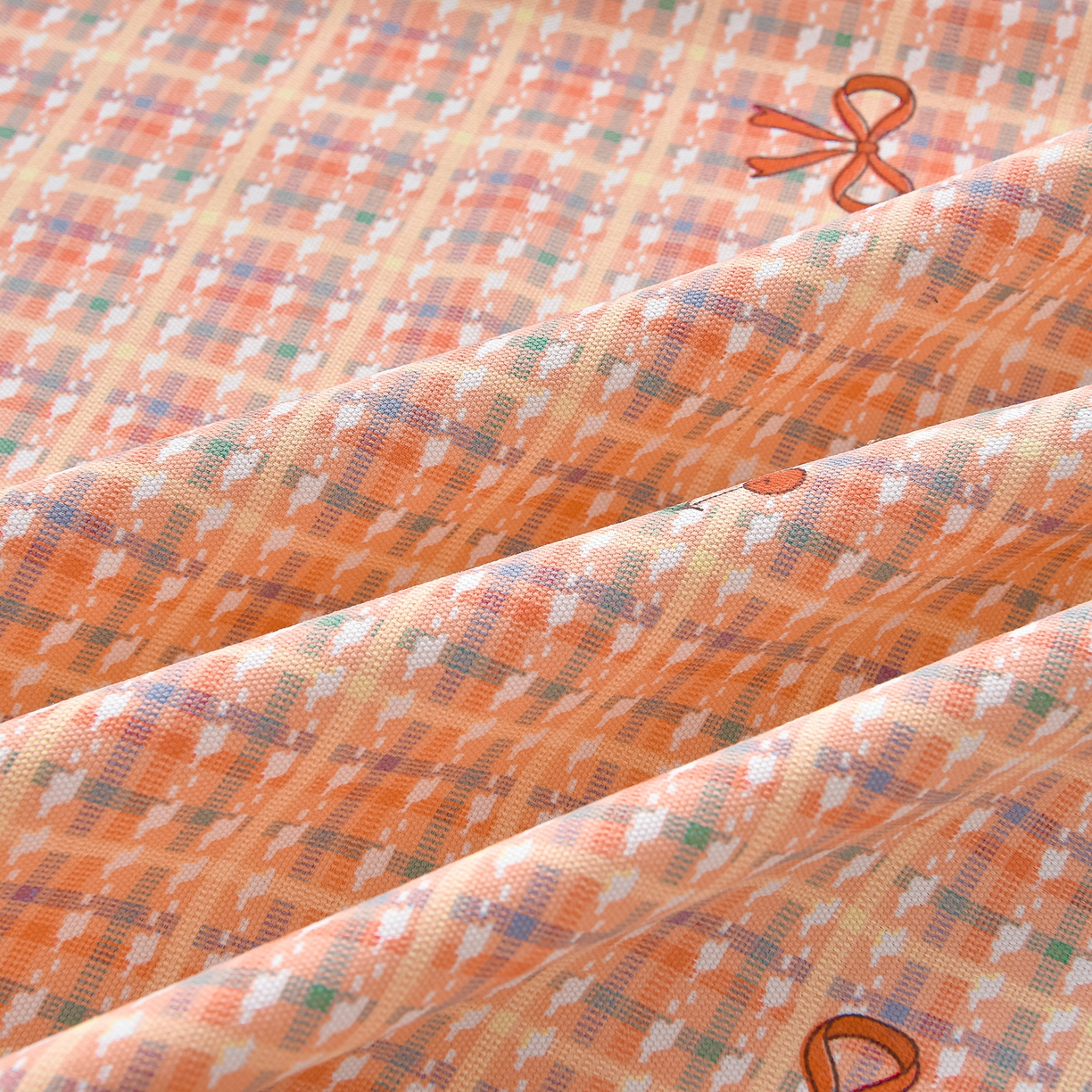 91家纺网 家纺一手货源 找家纺 曼尼 2026新款亲肤舒适原棉老粗布床单凉席三件套 小粉格