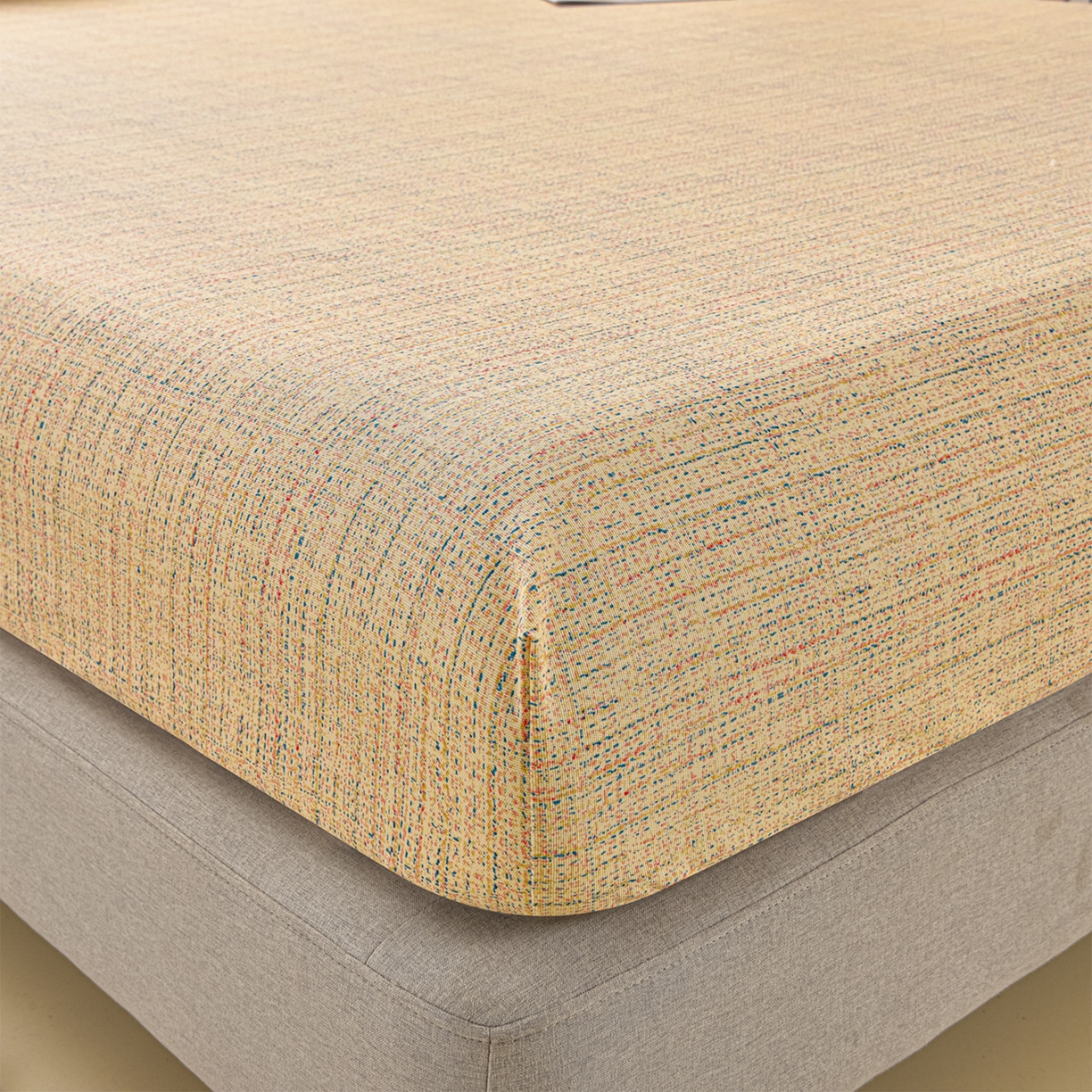 91家纺网 家纺一手货源 找家纺 曼尼 2026新款亲肤舒适原棉老粗布床单凉席三件套 小时光