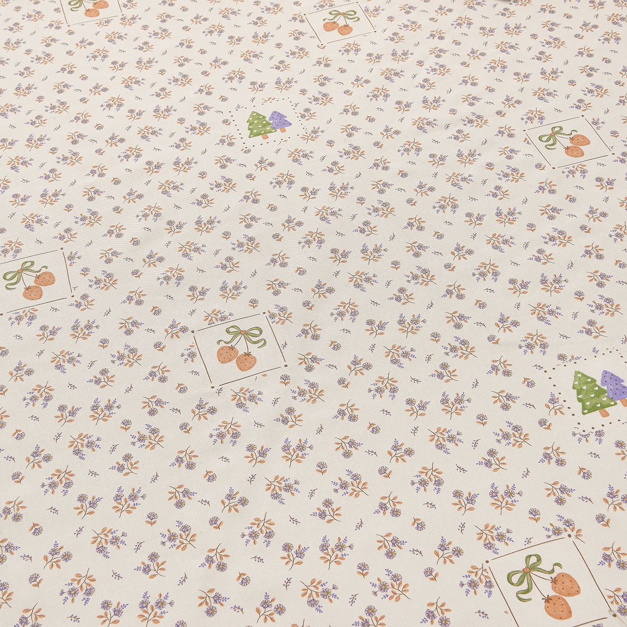 91家纺网 家纺一手货源 找家纺 曼尼 2026新款亲肤舒适原棉老粗布床单凉席三件套 小碎花