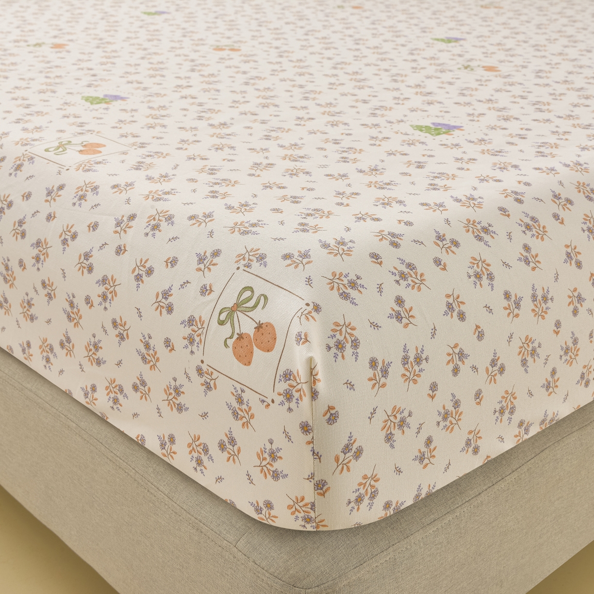 91家纺网 家纺一手货源 找家纺 曼尼 2026新款亲肤舒适原棉老粗布床单凉席三件套 小碎花