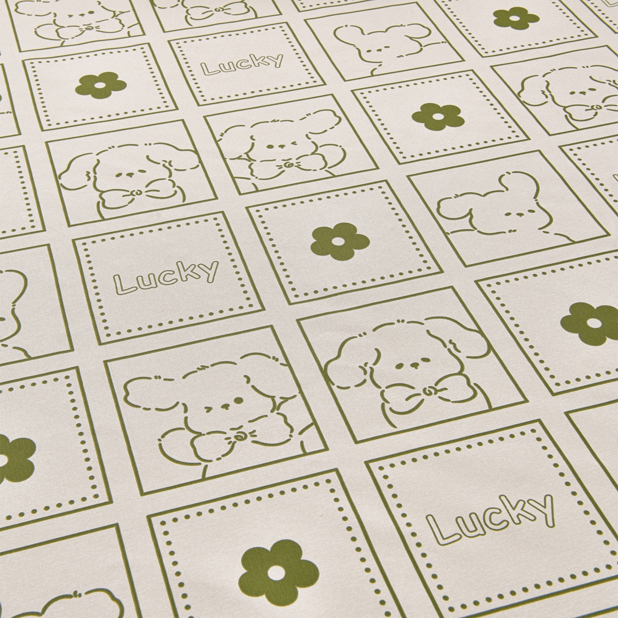 91家纺网 家纺一手货源 找家纺 曼尼 2026新款亲肤舒适原棉老粗布床单凉席三件套 幸运狗