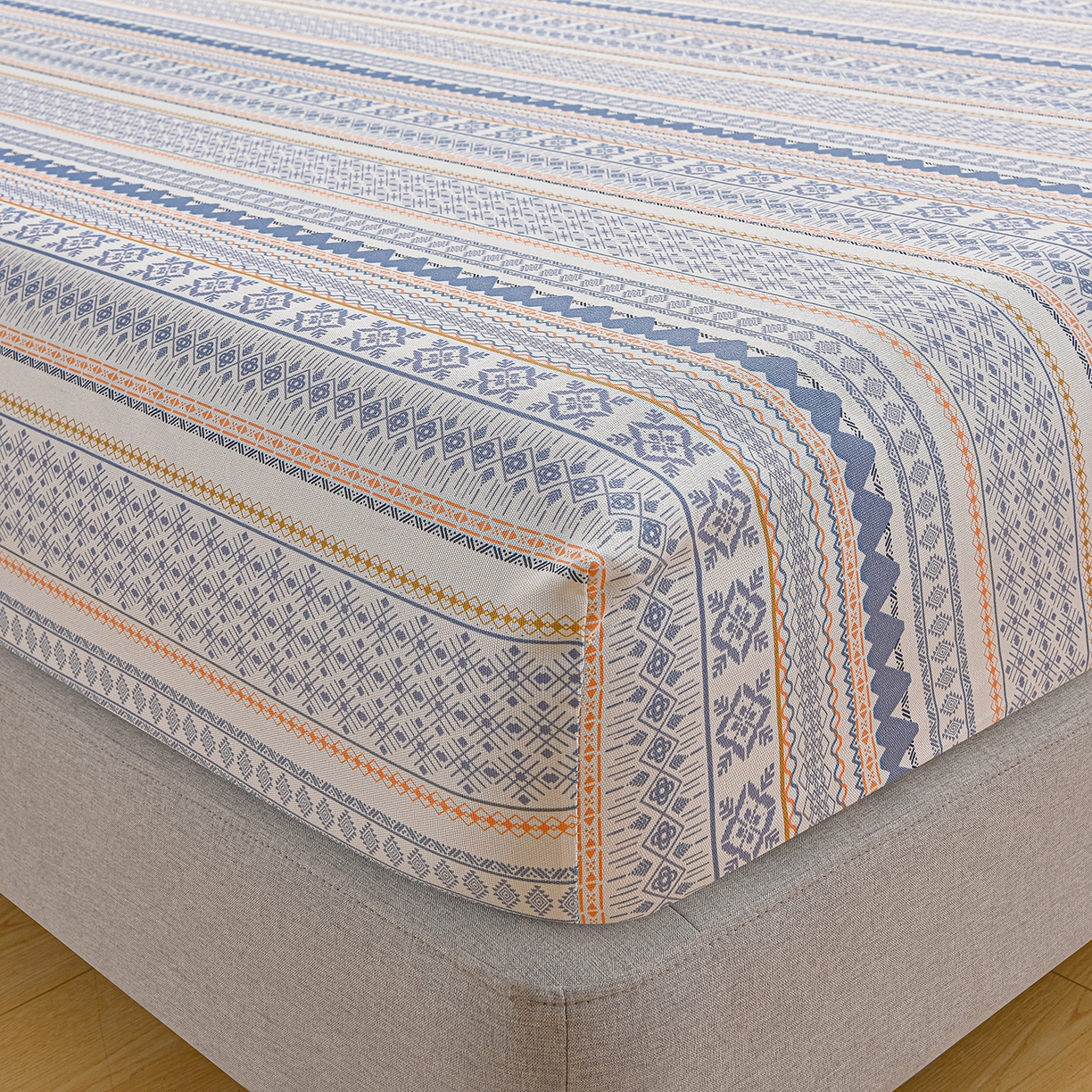 91家纺网 家纺一手货源 找家纺 曼尼 2026新款亲肤舒适原棉老粗布床单凉席三件套 休闲人生