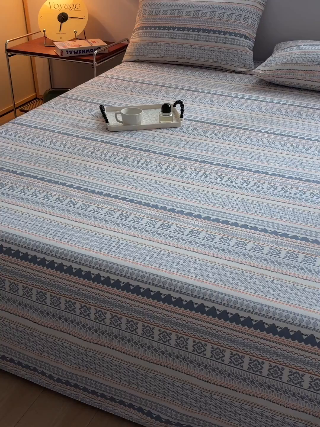 91家纺网 家纺一手货源 找家纺 曼尼 2026新款亲肤舒适原棉老粗布床单凉席三件套 休闲人生