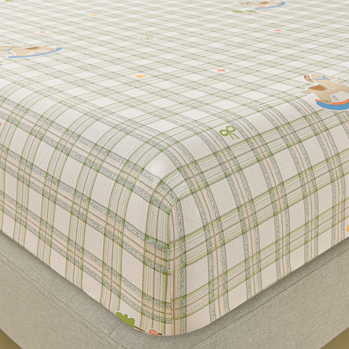 91家纺网 家纺一手货源 找家纺 曼尼 2026新款亲肤舒适原棉老粗布床单凉席三件套 摇摇马