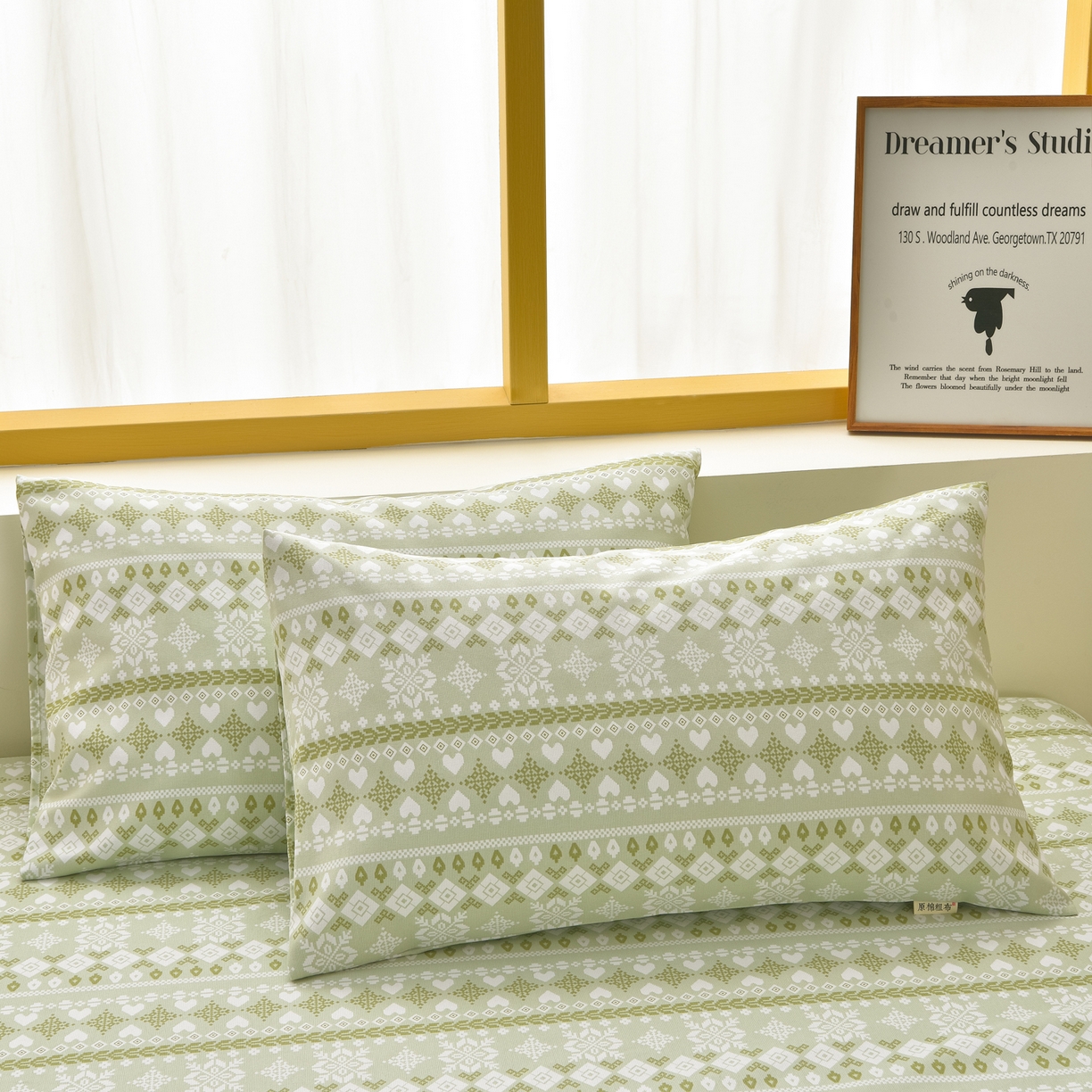 91家纺网 家纺一手货源 找家纺 曼尼 2026新款亲肤舒适原棉老粗布床单凉席三件套 印象