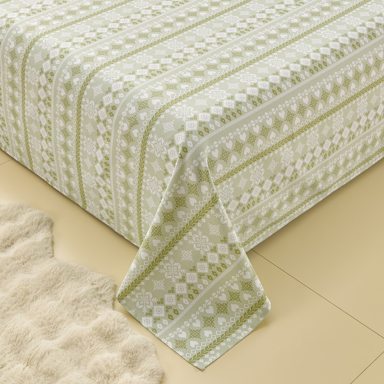 91家纺网 家纺一手货源 找家纺 曼尼 2026新款亲肤舒适原棉老粗布床单凉席三件套 印象