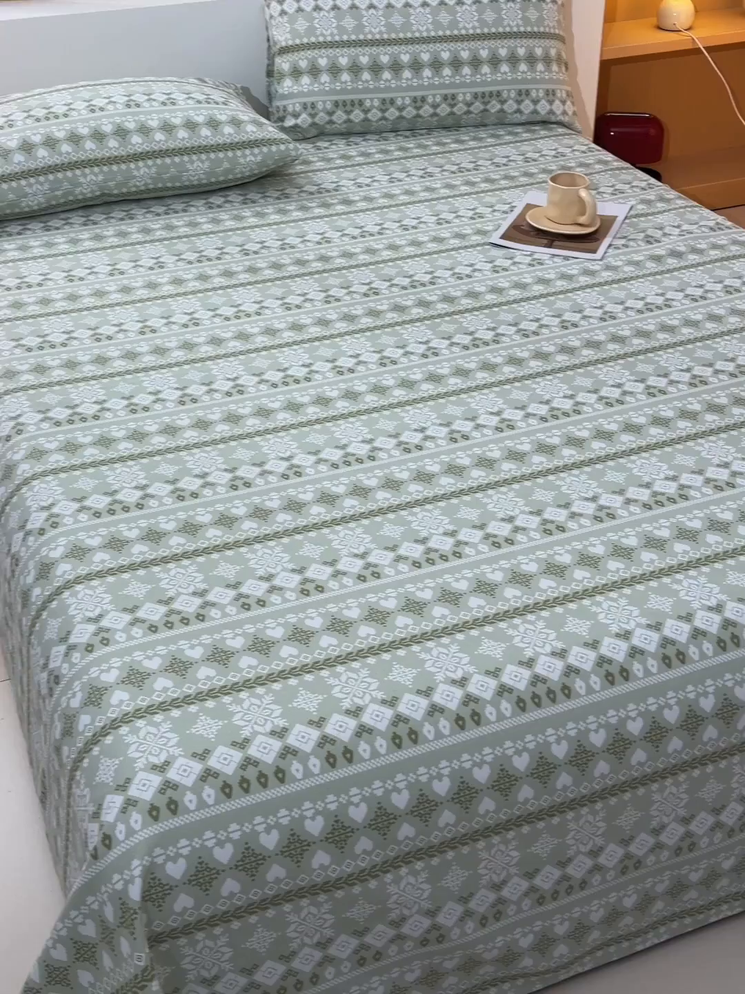 91家纺网 家纺一手货源 找家纺 曼尼 2026新款亲肤舒适原棉老粗布床单凉席三件套 印象