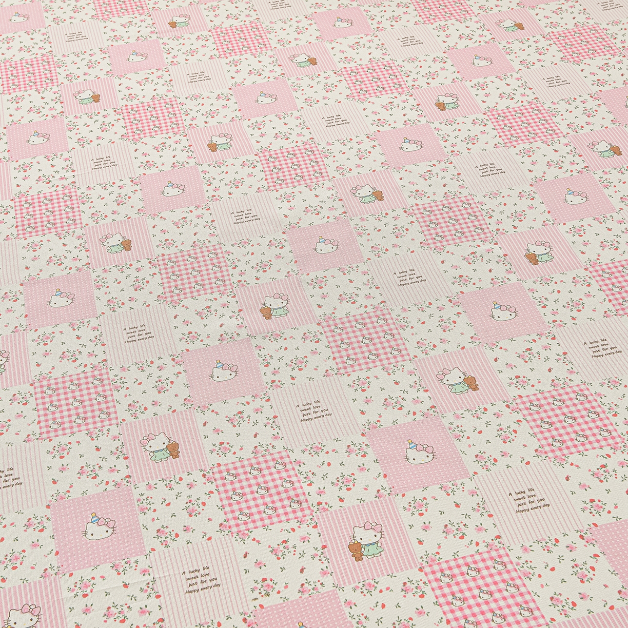 91家纺网 家纺一手货源 找家纺 曼尼 2026新款亲肤舒适原棉老粗布床单凉席三件套 KT猫