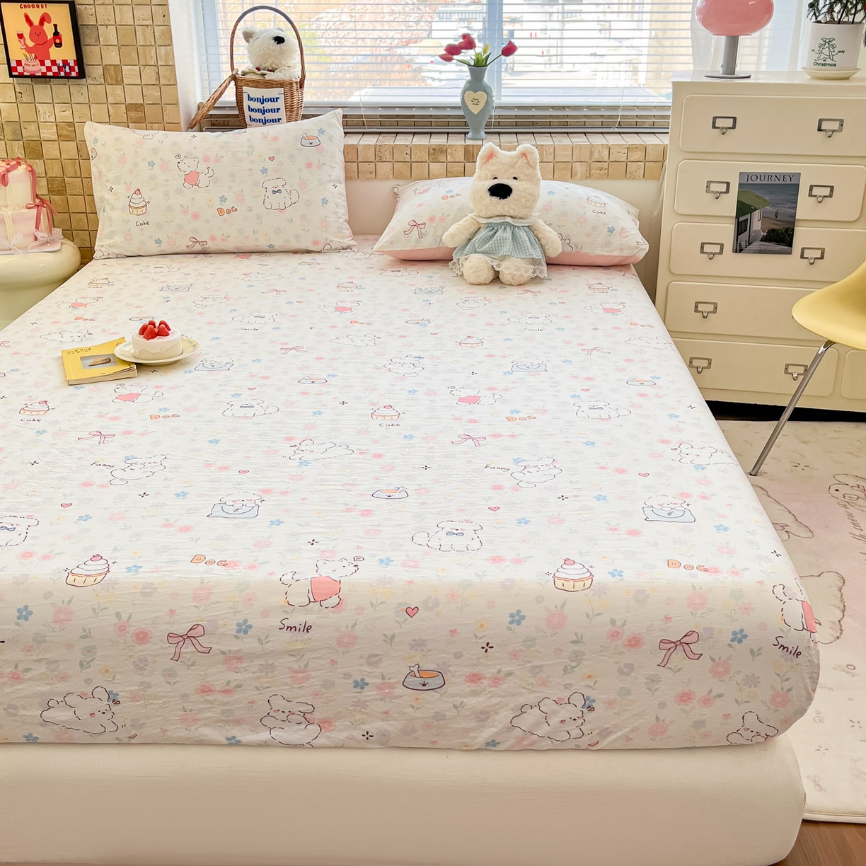 91家纺网 家纺一手货源 找家纺 （总）川悦生活 2026春夏新款双层纱皱皱纱单床笠床笠单件