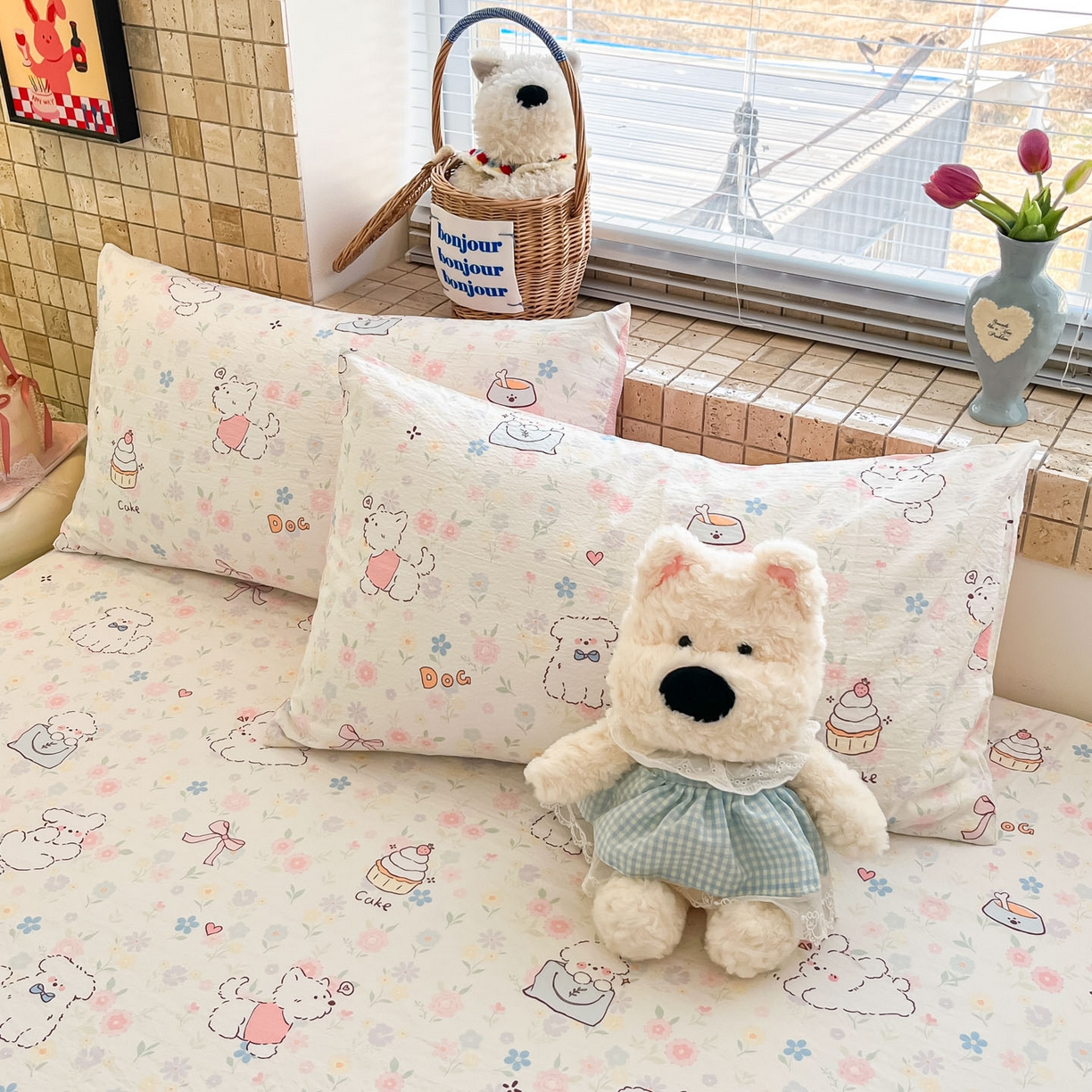 91家纺网 家纺一手货源 找家纺 （总）川悦生活 2026春夏新款双层纱皱皱纱单床笠床笠单件