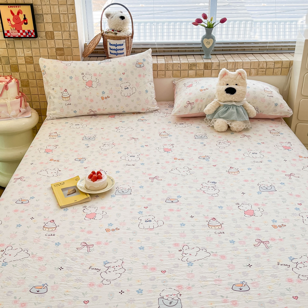 91家纺网 家纺一手货源 找家纺 （总）川悦生活 2026春夏新款双层纱皱皱纱单床笠床笠单件