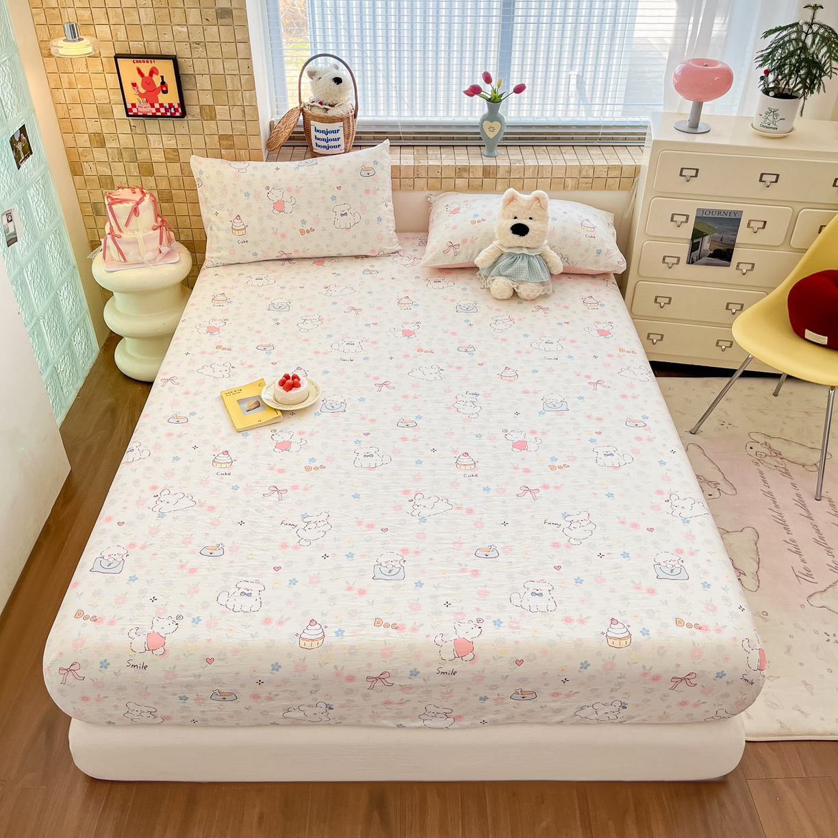 91家纺网 家纺一手货源 找家纺 （总）川悦生活 2026春夏新款双层纱皱皱纱单床笠床笠单件