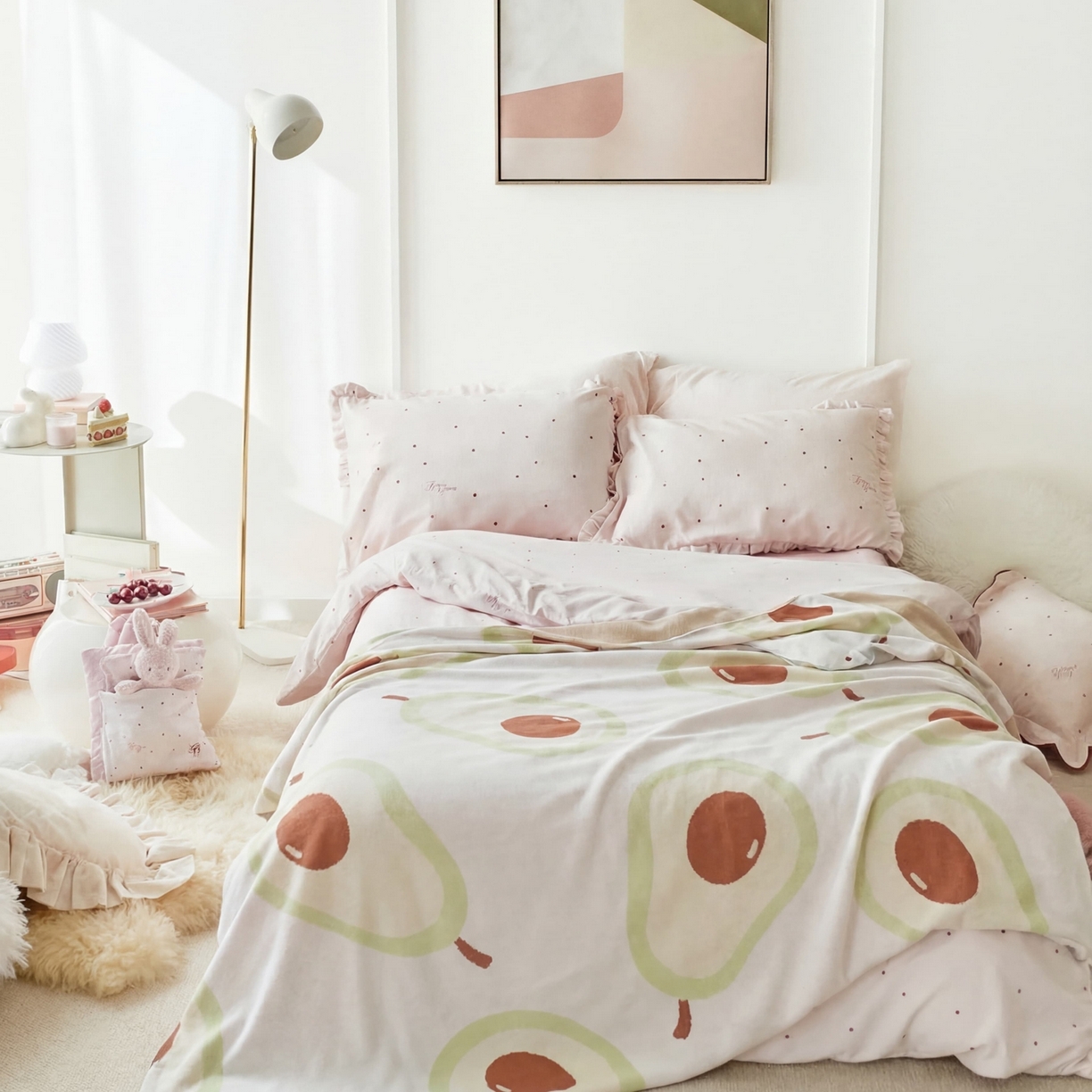 91家纺网 家纺一手货源 找家纺 （总）暖绵绵家纺 2026新款竹纤维牛油果毛毯毯子-艾维卡