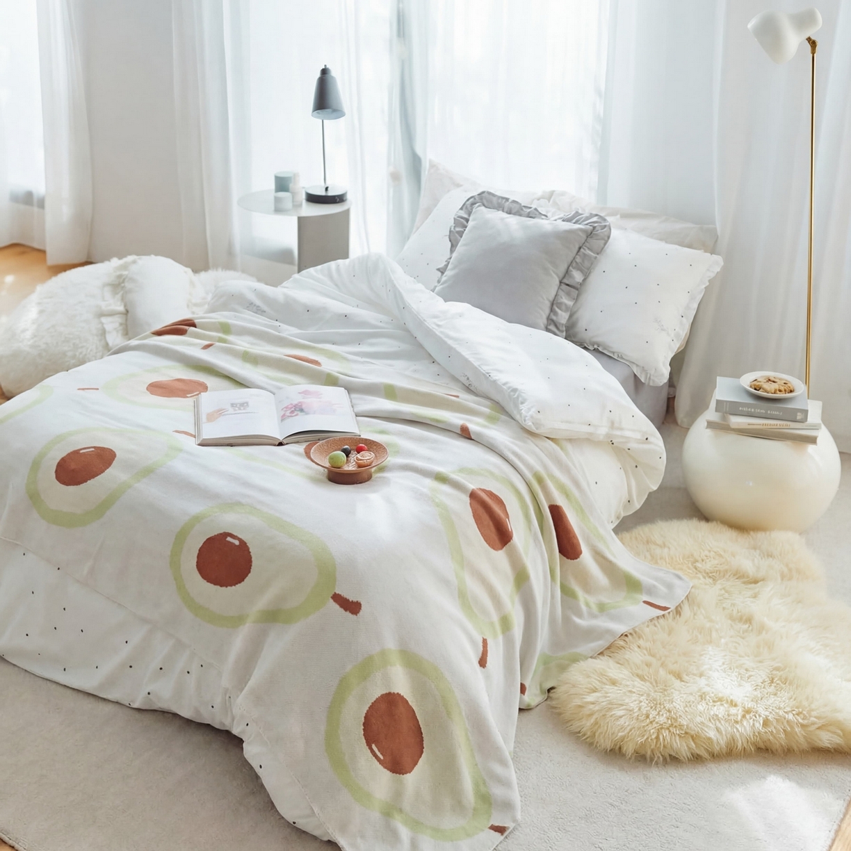 91家纺网 家纺一手货源 找家纺 （总）暖绵绵家纺 2026新款竹纤维牛油果毛毯毯子-艾维卡