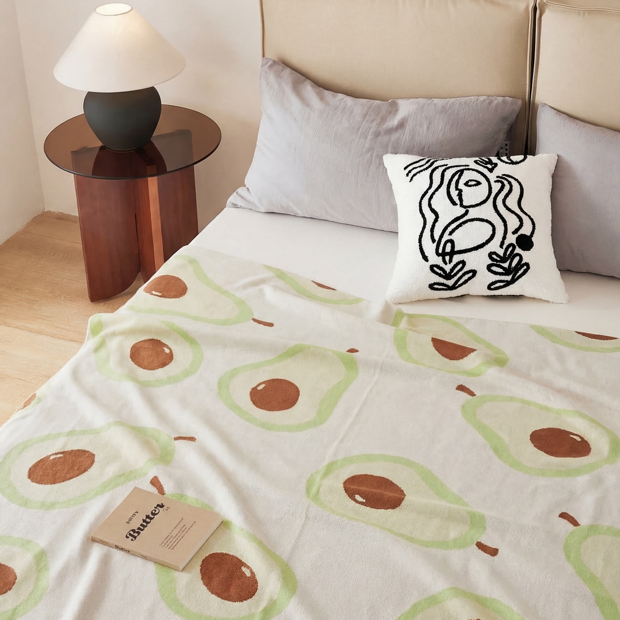 91家纺网 家纺一手货源 找家纺 （总）暖绵绵家纺 2026新款竹纤维牛油果毛毯毯子-艾维卡