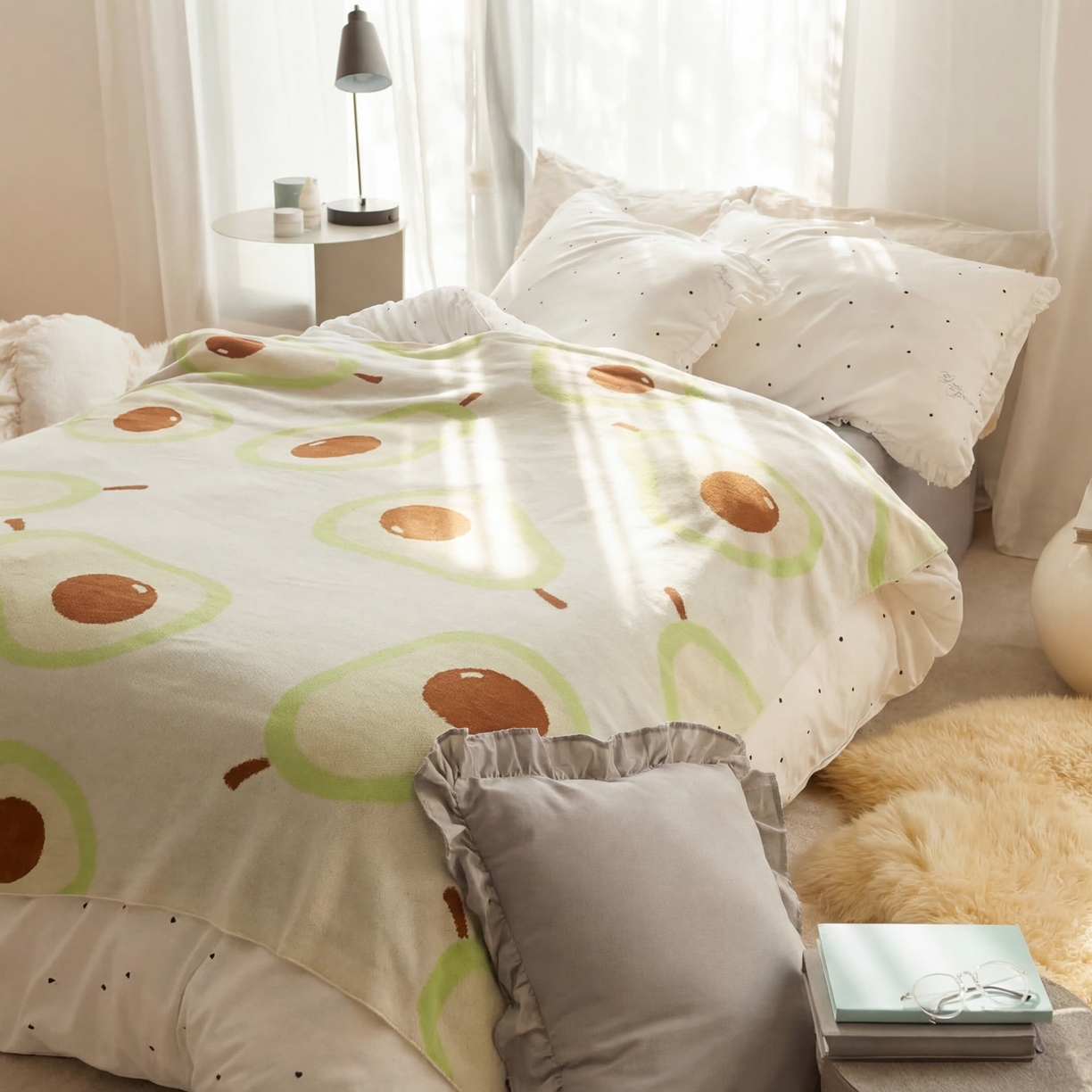 91家纺网 家纺一手货源 找家纺 （总）暖绵绵家纺 2026新款竹纤维牛油果毛毯毯子-艾维卡