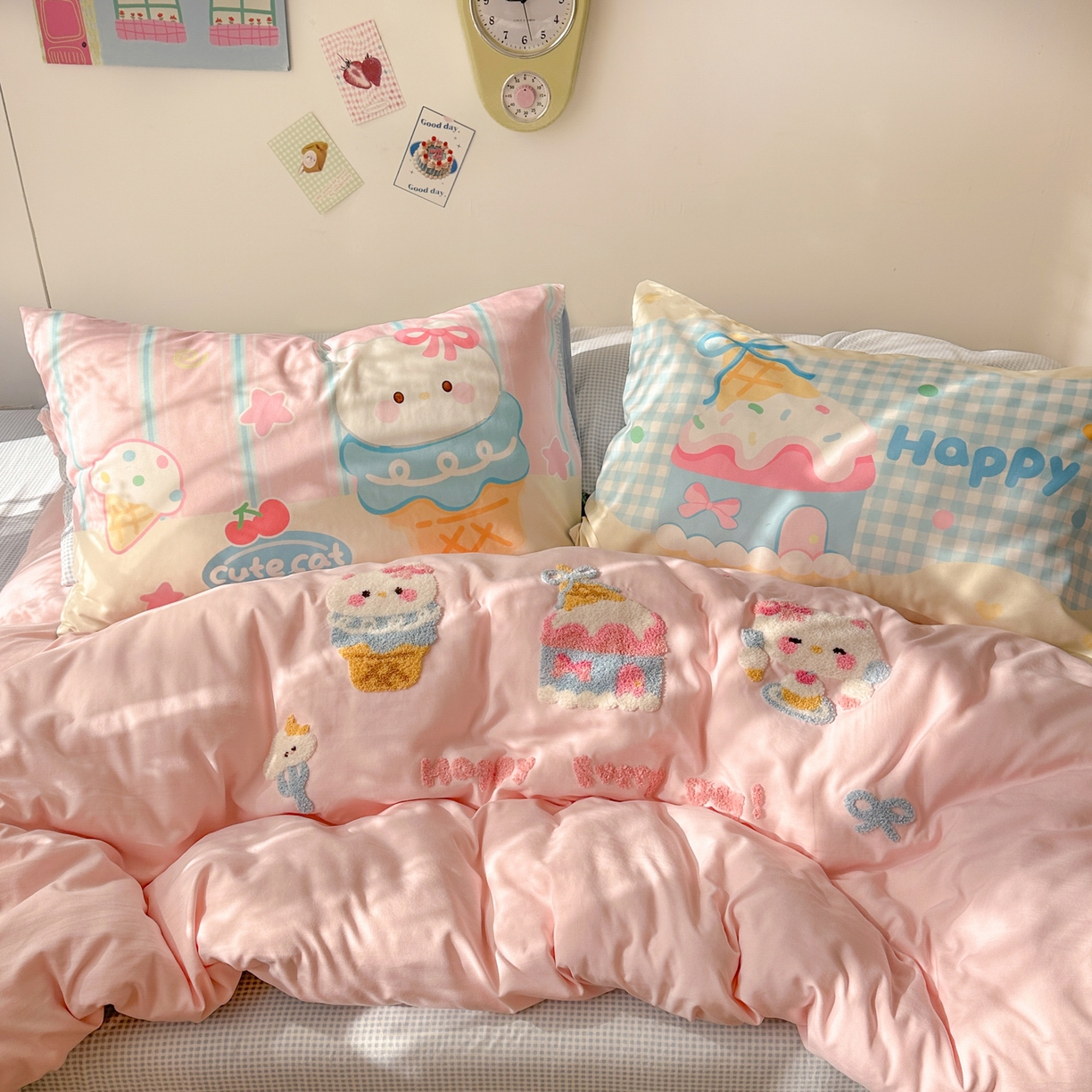 91家纺网 家纺一手货源 找家纺 （总）沐慕 2026新款加厚款水洗棉云朵棉大版立体毛巾绣四件套