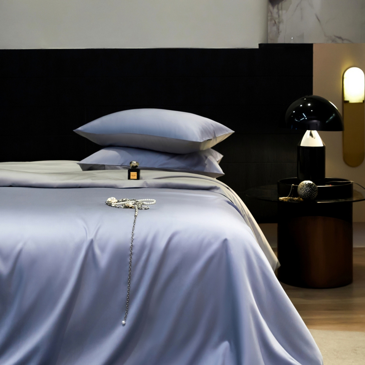 91家纺网 家纺一手货源 找家纺 秀色家纺 2026新款100Pro+高级感轻奢天丝四件套长绒棉新疆纯色双拼凉感夏季裸睡4件 Air天丝棉-星雾蓝+幻影灰