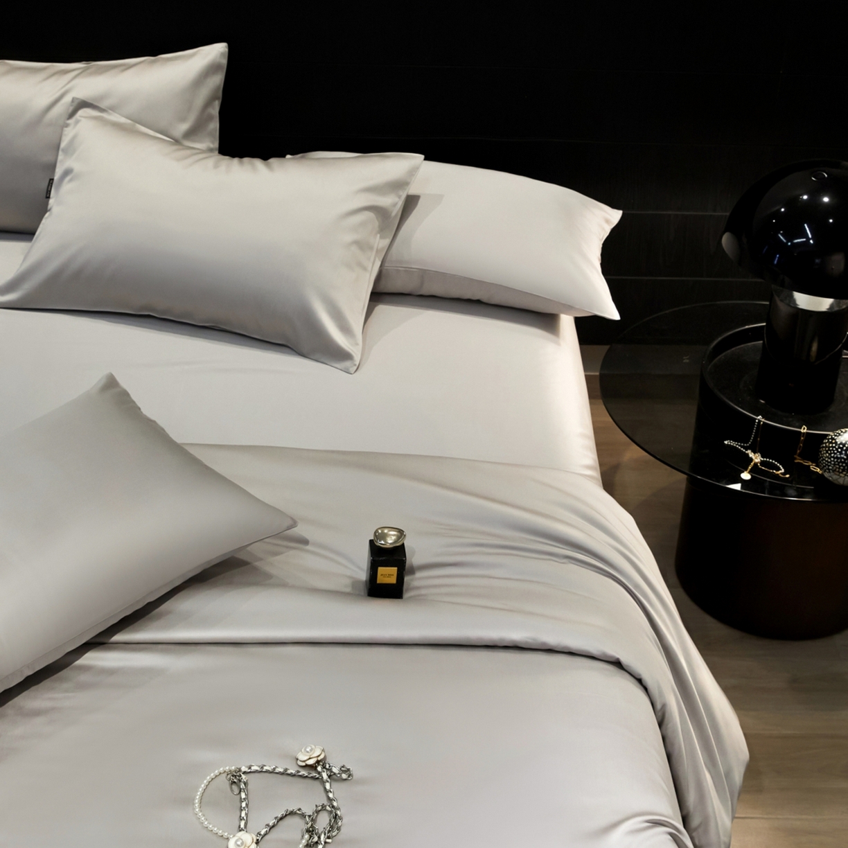 91家纺网 家纺一手货源 找家纺 秀色家纺 2026新款100Pro+高级感轻奢天丝四件套长绒棉新疆纯色双拼凉感夏季裸睡4件 Air天丝棉-幻影灰