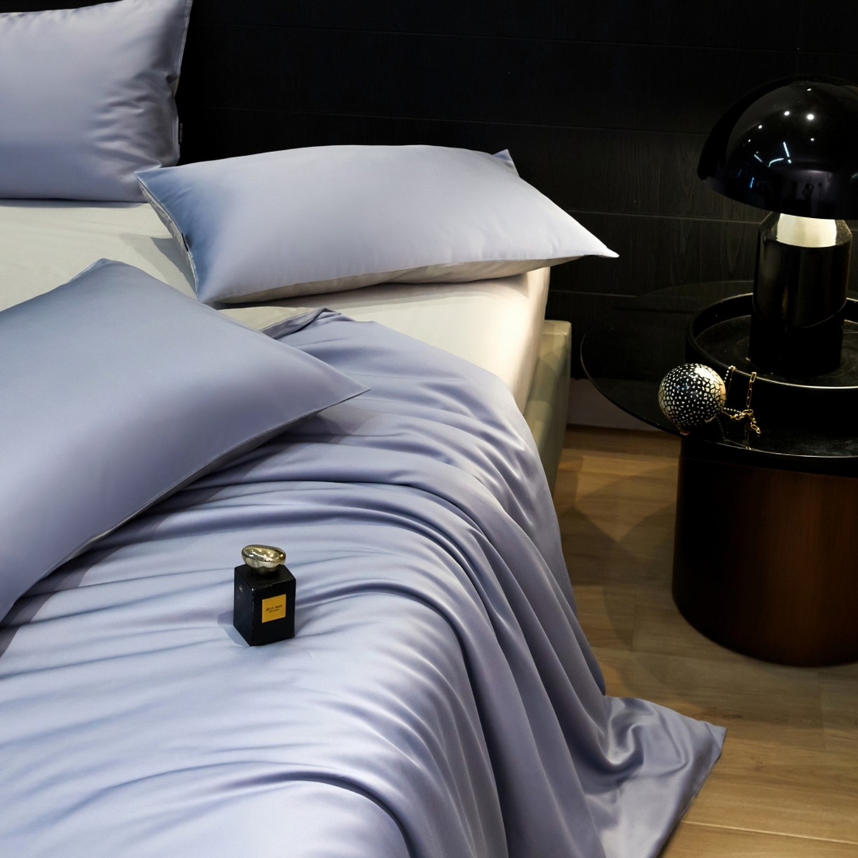 91家纺网 家纺一手货源 找家纺 秀色家纺 2026新款100Pro+高级感轻奢天丝四件套长绒棉新疆纯色双拼凉感夏季裸睡4件 Air天丝棉-星雾蓝+幻影灰