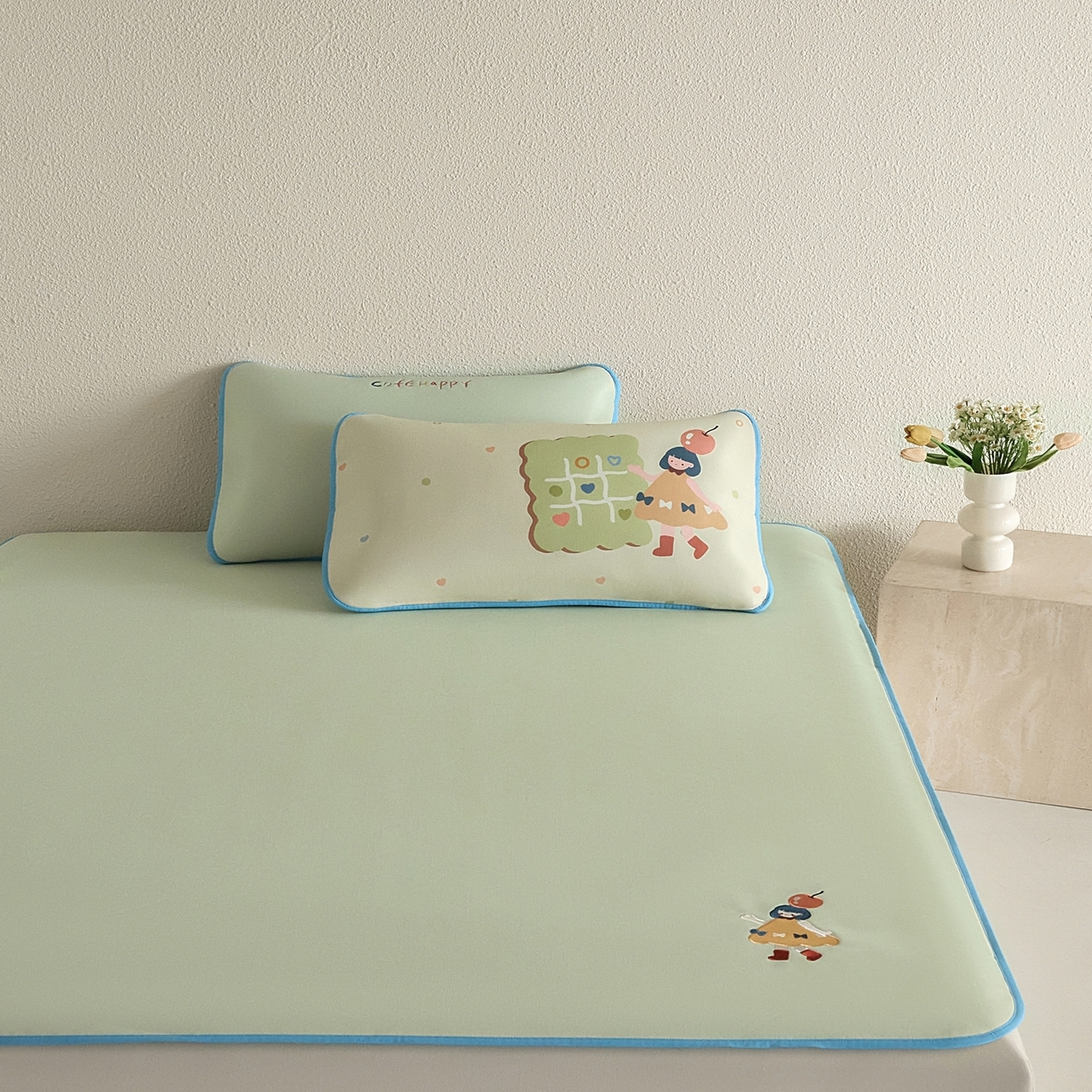 91家纺网 家纺一手货源 找家纺 （总）禧禾 2026春夏新款A类600D数码冰丝席凉席席子-冰菓系列