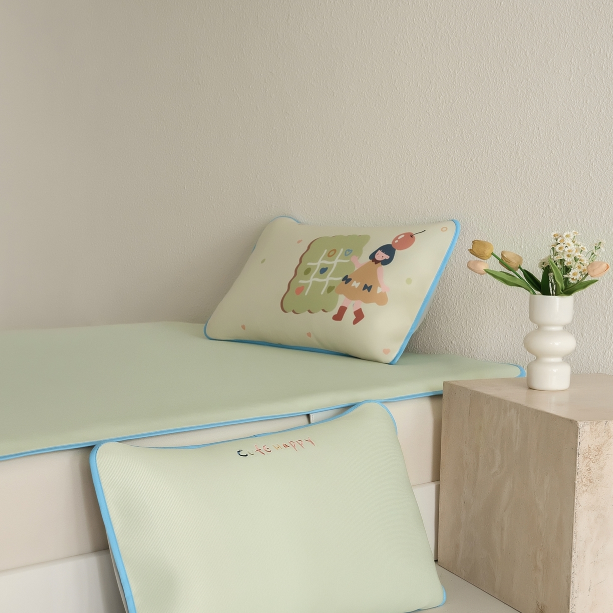 91家纺网 家纺一手货源 找家纺 （总）禧禾 2026春夏新款A类600D数码冰丝席凉席席子-冰菓系列