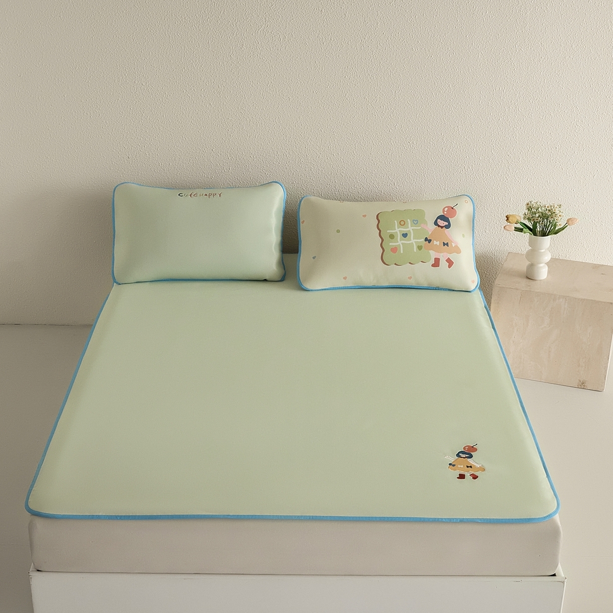 91家纺网 家纺一手货源 找家纺 （总）禧禾 2026春夏新款A类600D数码冰丝席凉席席子-冰菓系列