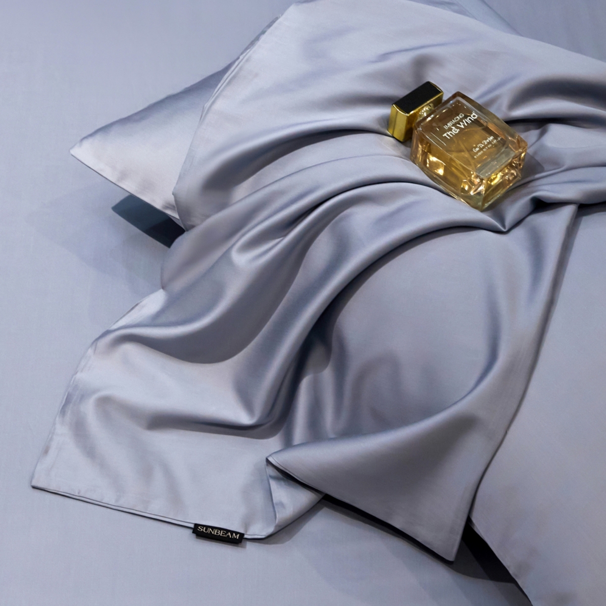 91家纺网 家纺一手货源 找家纺 秀色家纺 2026新款100Pro+高级感轻奢天丝四件套长绒棉新疆纯色双拼凉感夏季裸睡4件 Air天丝棉-星雾蓝