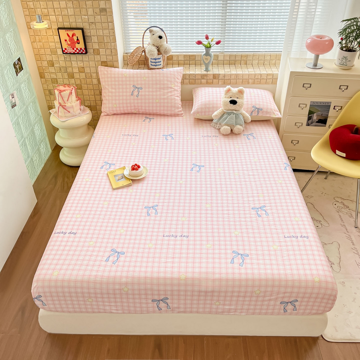 91家纺网 家纺一手货源 找家纺 川悦生活 2026春夏新款双层纱皱皱纱单床笠床笠单件 床笠奶油可盐