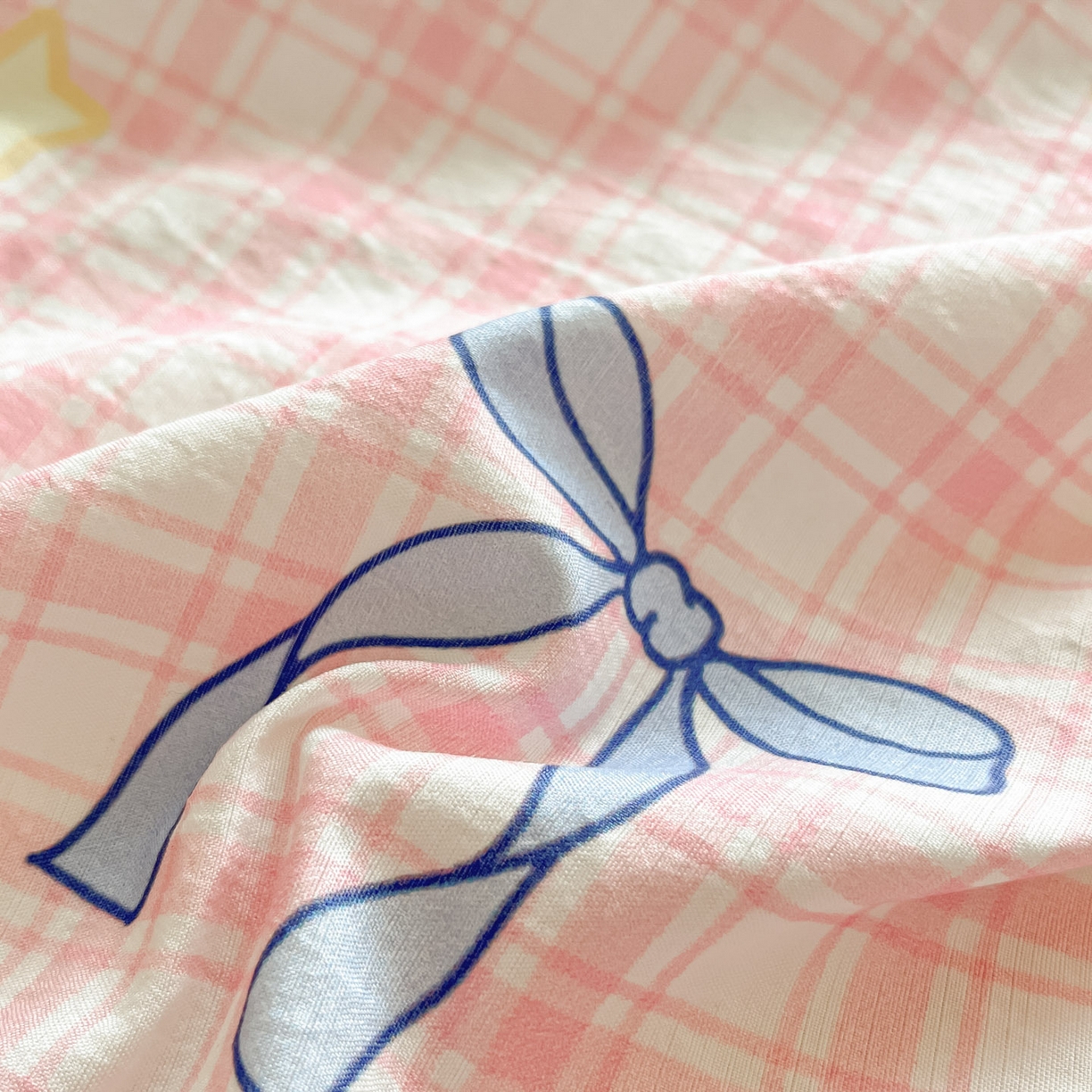 91家纺网 家纺一手货源 找家纺 川悦生活 2026春夏新款双层纱皱皱纱单床笠床笠单件 床笠奶油可盐