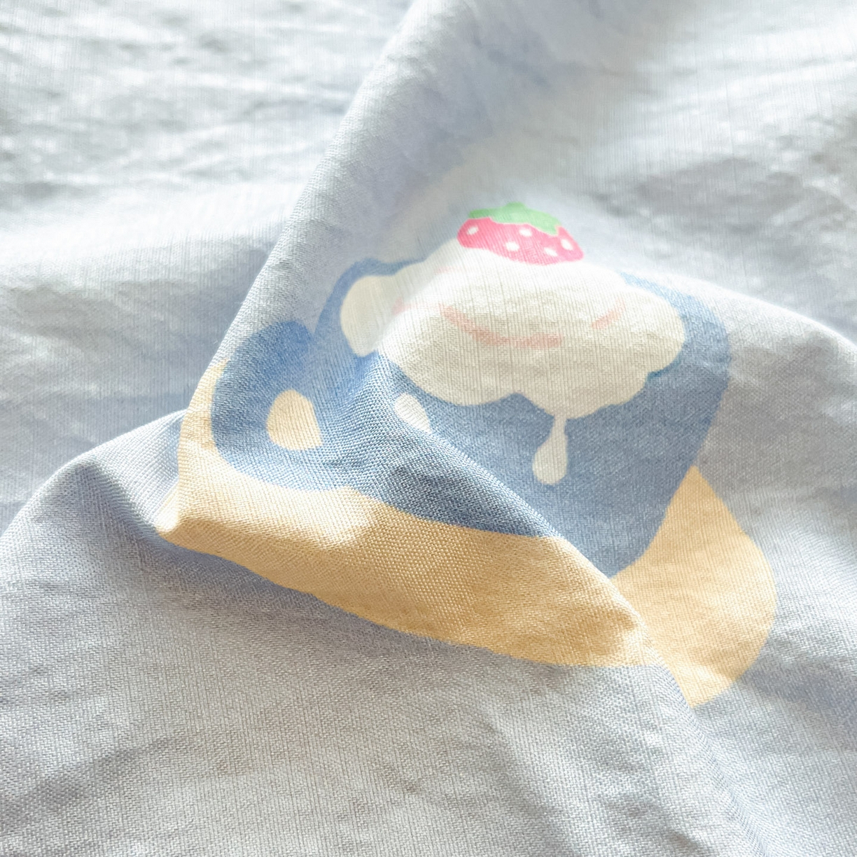 91家纺网 家纺一手货源 找家纺 川悦生活 2026春夏新款双层纱皱皱纱单床笠床笠单件 床笠汽水小咪