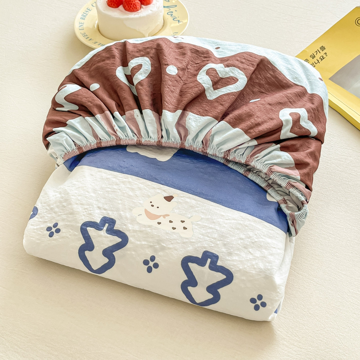 91家纺网 家纺一手货源 找家纺 川悦生活 2026春夏新款双层纱皱皱纱单床笠床笠单件 床笠巧克力乐园