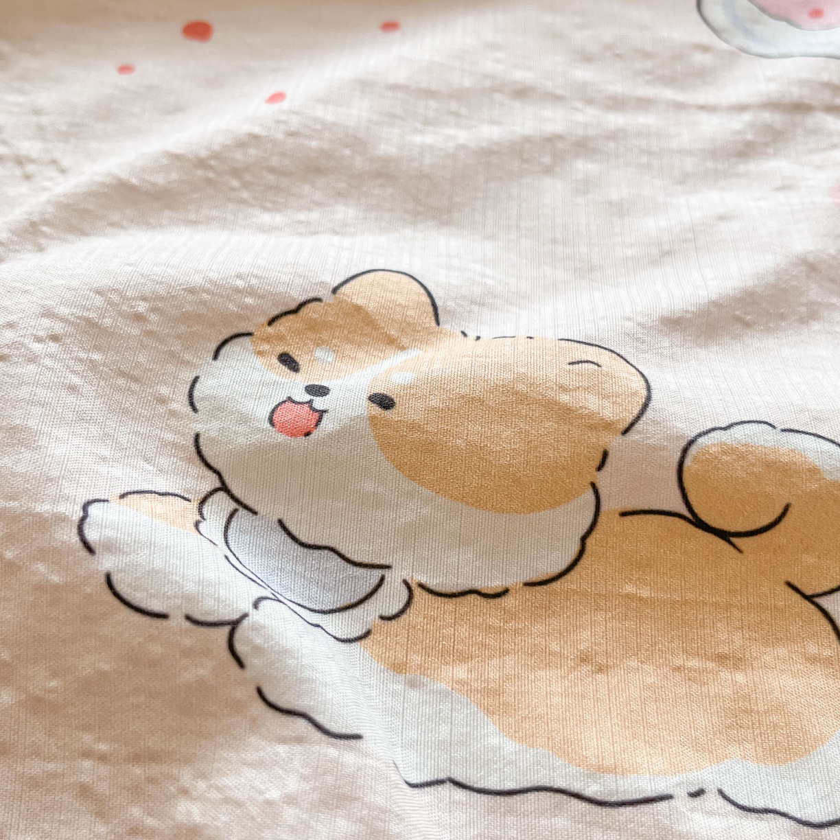 91家纺网 家纺一手货源 找家纺 川悦生活 2026春夏新款双层纱皱皱纱单床笠床笠单件 床笠糖豆小旺