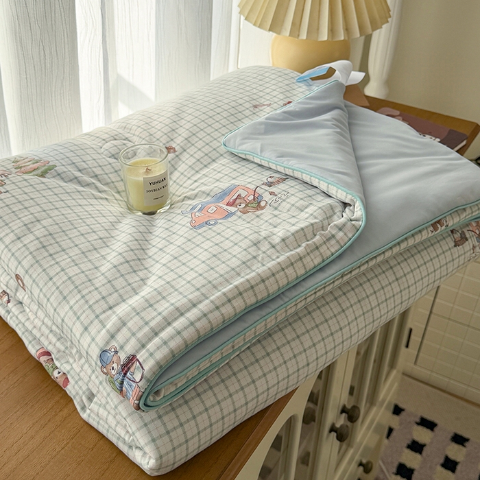 91家纺网 家纺一手货源 找家纺 （总）HL原创 2026春夏新款针织棉小冰皮双感夏被夏凉被空调被