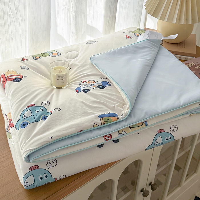 HL原创 2026春夏新款针织棉小冰皮双感夏被夏凉被空调被 汽车乐园